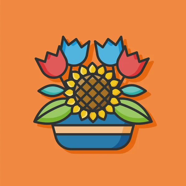 Végétaux en pot icône vectorielle — Image vectorielle