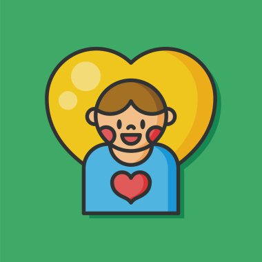 kalp kişi bağış vektör simgesi