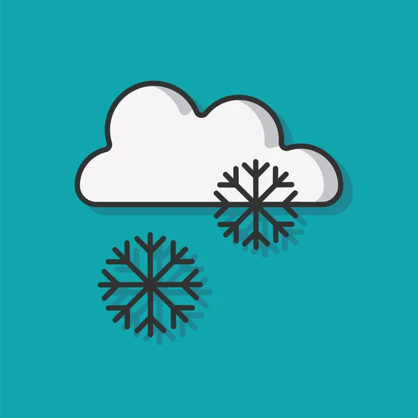 Sneeuw wolk vector weerpictogram — Stockvector