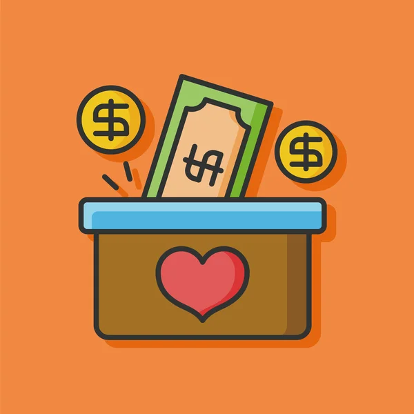 Donar icono vector de dinero — Vector de stock