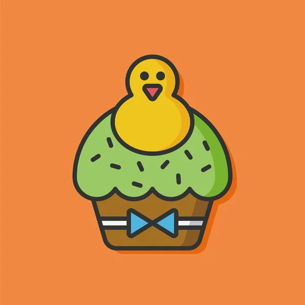 Pascua cupcake vector icono — Vector de stock