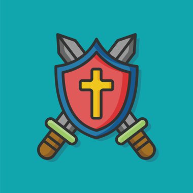 kılıç kalkan vektör simgesi