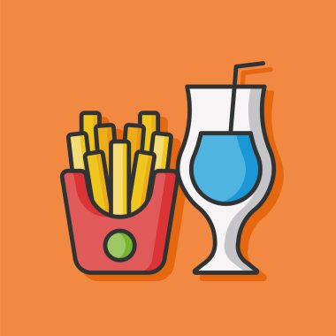 patates kızartması ve kola simgesi