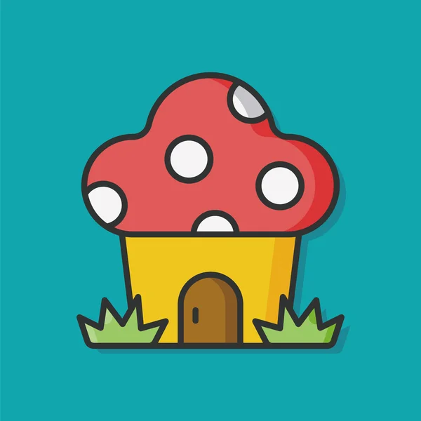 Mushroom house vector icon — Stock Vector