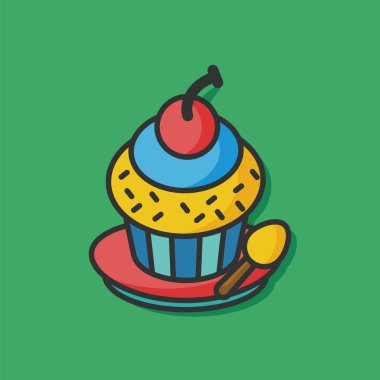 Doğum günü pastası vektör simgesi