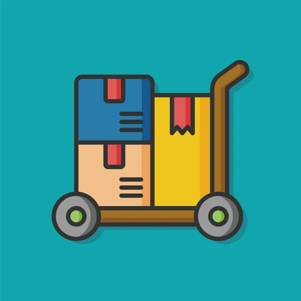 Logistics freight trolley vector icon — Stock Vector