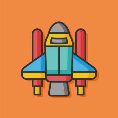 Uzay gemisi roket vektör simgesi