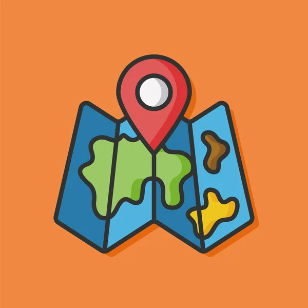 GPS mapa vector icono — Vector de stock