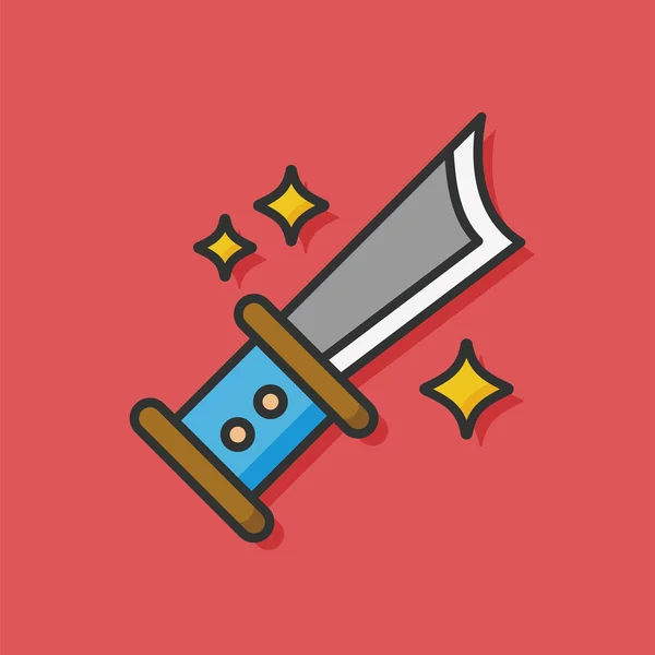 Cuchillo espada vector icono — Vector de stock