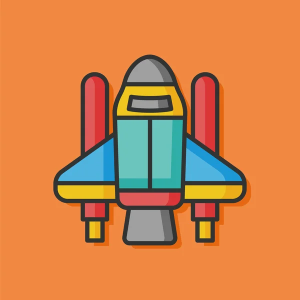 Nave espacial cohete vector icono — Vector de stock