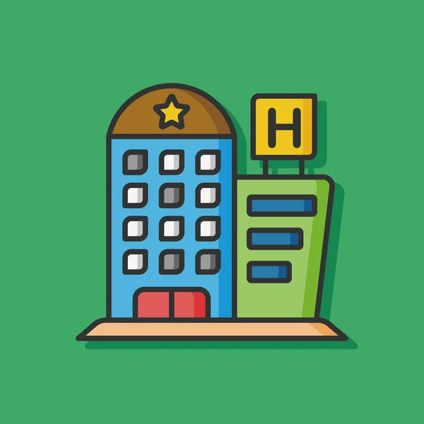 Hotellbyggnaden vektor icon — Stock vektor