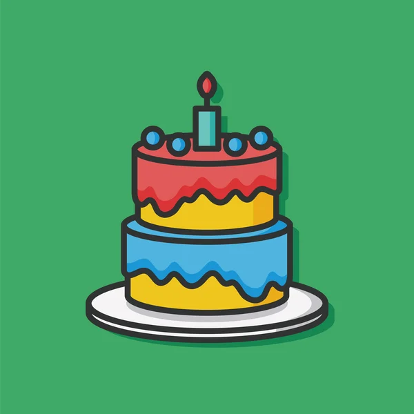 Ícone vetor bolo de aniversário —  Vetores de Stock