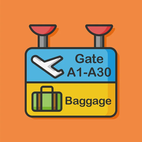 Icono del tablero de información del aeropuerto — Vector de stock