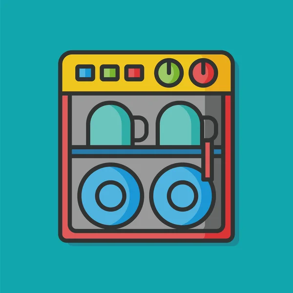 Mytí nádobí stroj ikona — Stockový vektor