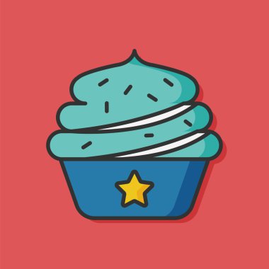 Doğum günü pastası vektör simgesi