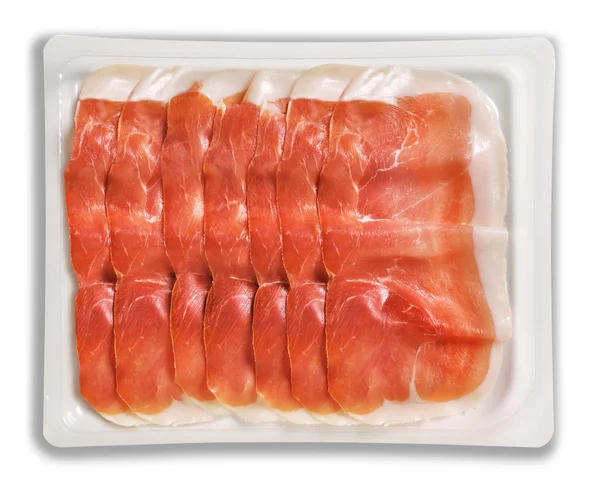 Tray Packaged of Presliced Ham — Stock Photo, Image