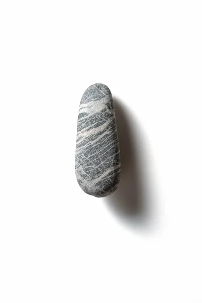 Single Pebble Shadow White Background — Stock Photo, Image