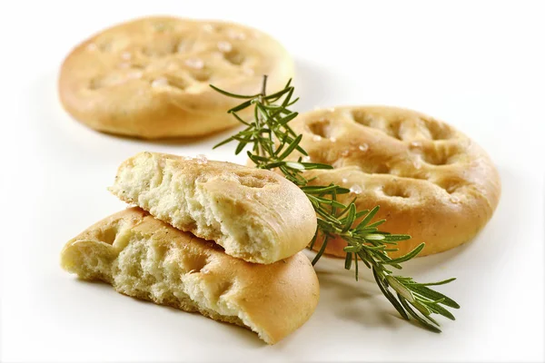 Focaccia pane piatto con rosmarino _ 1 — Foto Stock