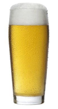 Köpüklü bir bardak bira.