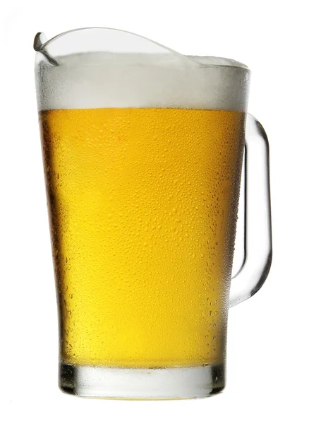 Sürahi bira köpük ile