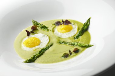 Meze yemek kuşkonmaz Pureed bıldırcın yumurtası 1