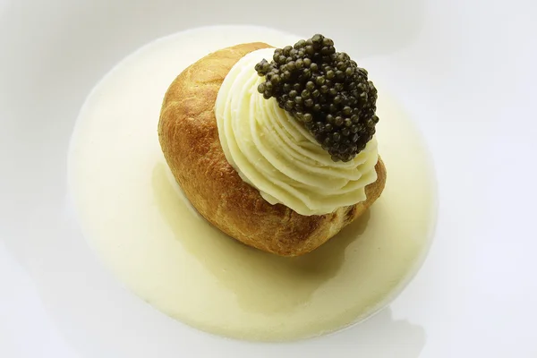 Appetizer Potato in Pastry Butter white Sparkling Wine Mousse an