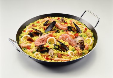 Classic seafood Paella clipart