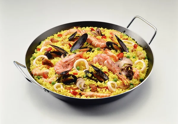 Klasické mořské plody Paella — Stock fotografie