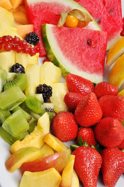 Tray of Mixed Fruit — 스톡 사진