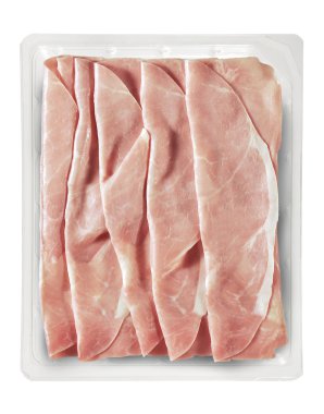 Presliced pişmiş jambon paketlenmiş tepsi