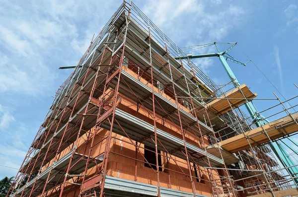 Lugar de construcción de la casa de ladrillo — Foto de Stock