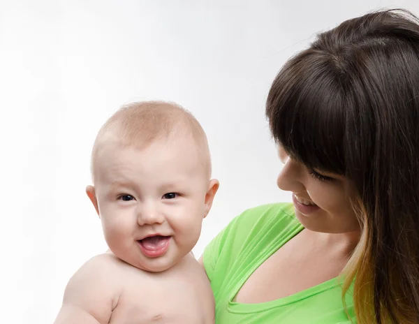 Portrait of a mother with her little boy — Stock Photo, Image