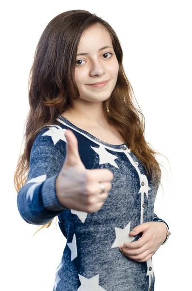 Success teenager thumbs up — Stock Photo, Image