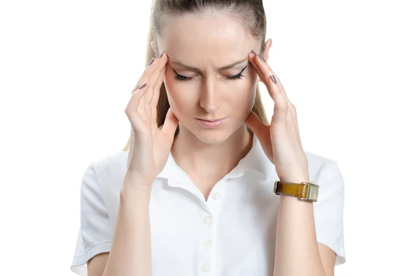 Ból głowy dziewczyna — Zdjęcie stockowe