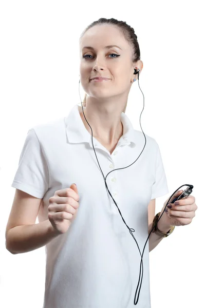 Girl listening to music — Stock Photo, Image