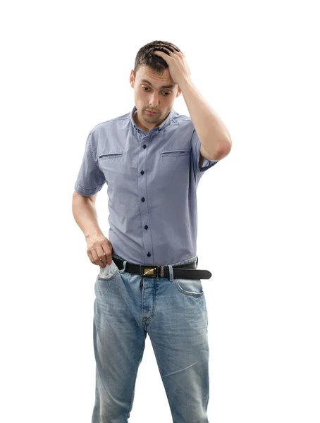 Man's empty pockets — Stock Photo, Image