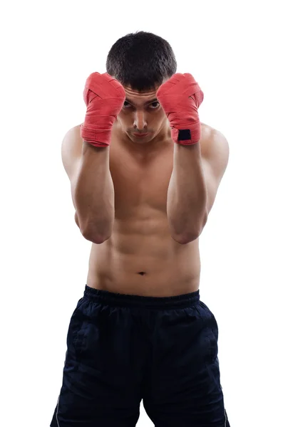 Fuerte joven boxeador masculino — Foto de Stock