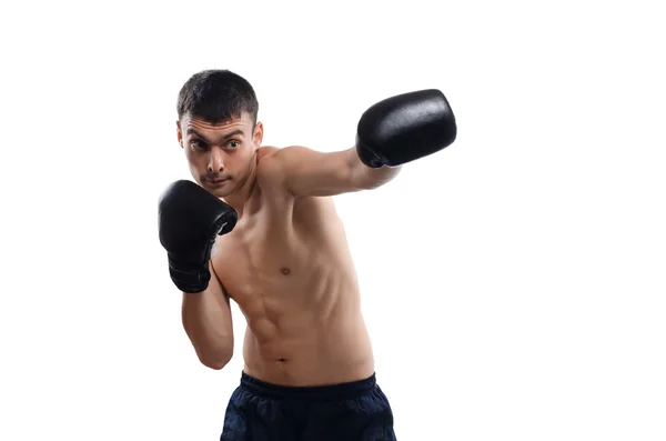Forte jovem boxeador masculino — Fotografia de Stock