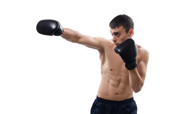 Fuerte joven boxeador masculino — Foto de Stock