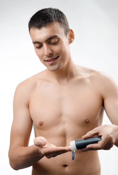 Man plaster skin aftershave — Stock Photo, Image