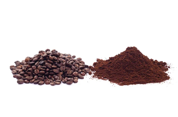 Coffee beans and ground Stock Photo