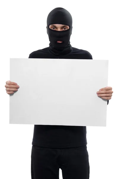 Offender shows a message — Stock Photo, Image