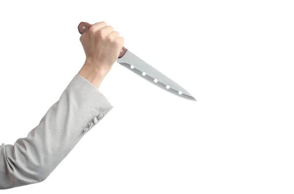 Cuchillo en mano hombre de negocios — Foto de Stock