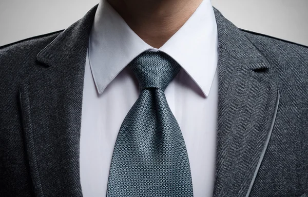 Caballero en un traje gris y corbata — Foto de Stock