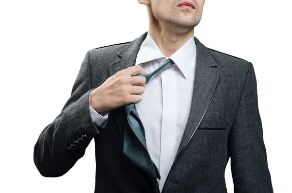 Επιχειρηματίας γραβάτα αποδυναμώνει να Αναπνεύστε εύκολο — Φωτογραφία Αρχείου
