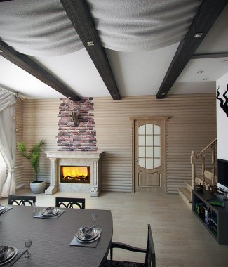 Yaz ev yemek odası, 3d render