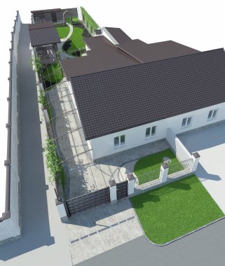 Emlak perspektif, 3d render peyzaj