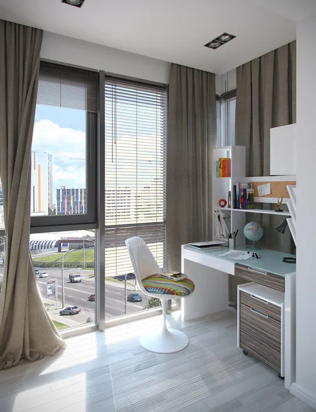 Kinderen slaapkamer interieurontwerp, 3d render — Stockfoto ... Kinderen slaapkamer interieurontwerp, 3d render — Stockfoto ...