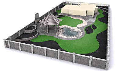 Master Planı, 3d render peyzaj