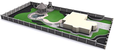 Hava perspektif, 3d çizim peyzaj